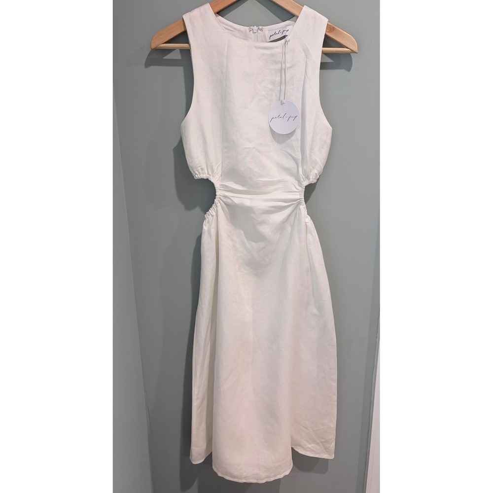 Petal + Pup White Sleeveless Cut Out Midi Dress TW3285 Size 2 NWT